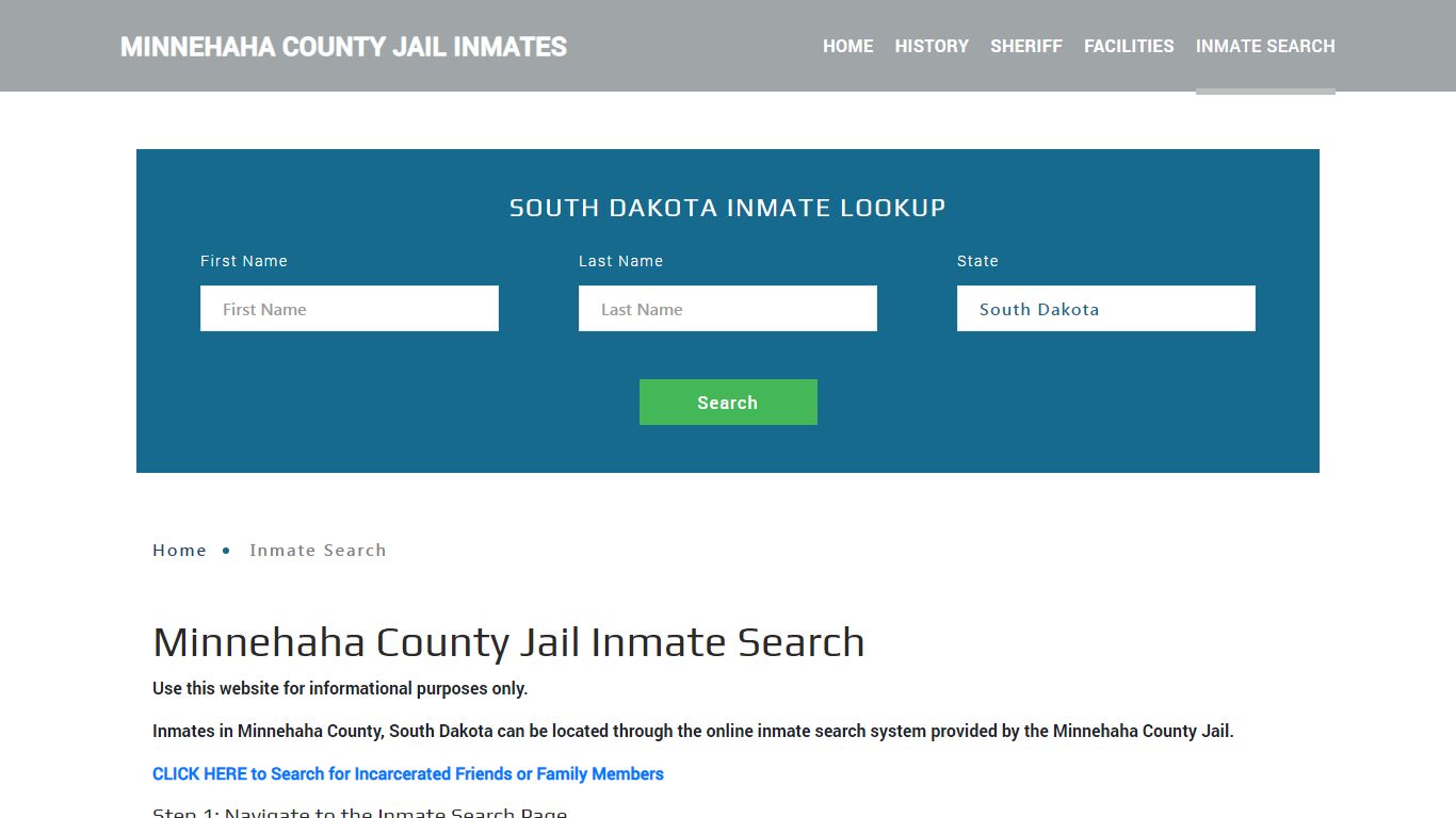 Minnehaha County, SD Detainee Lookup