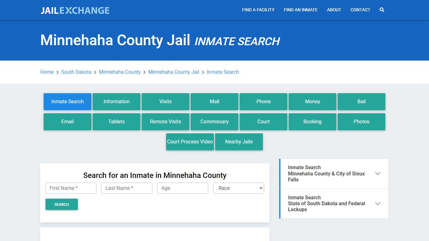 Minnehaha County Jail, SD Inmate Search: Roster & Mugshots