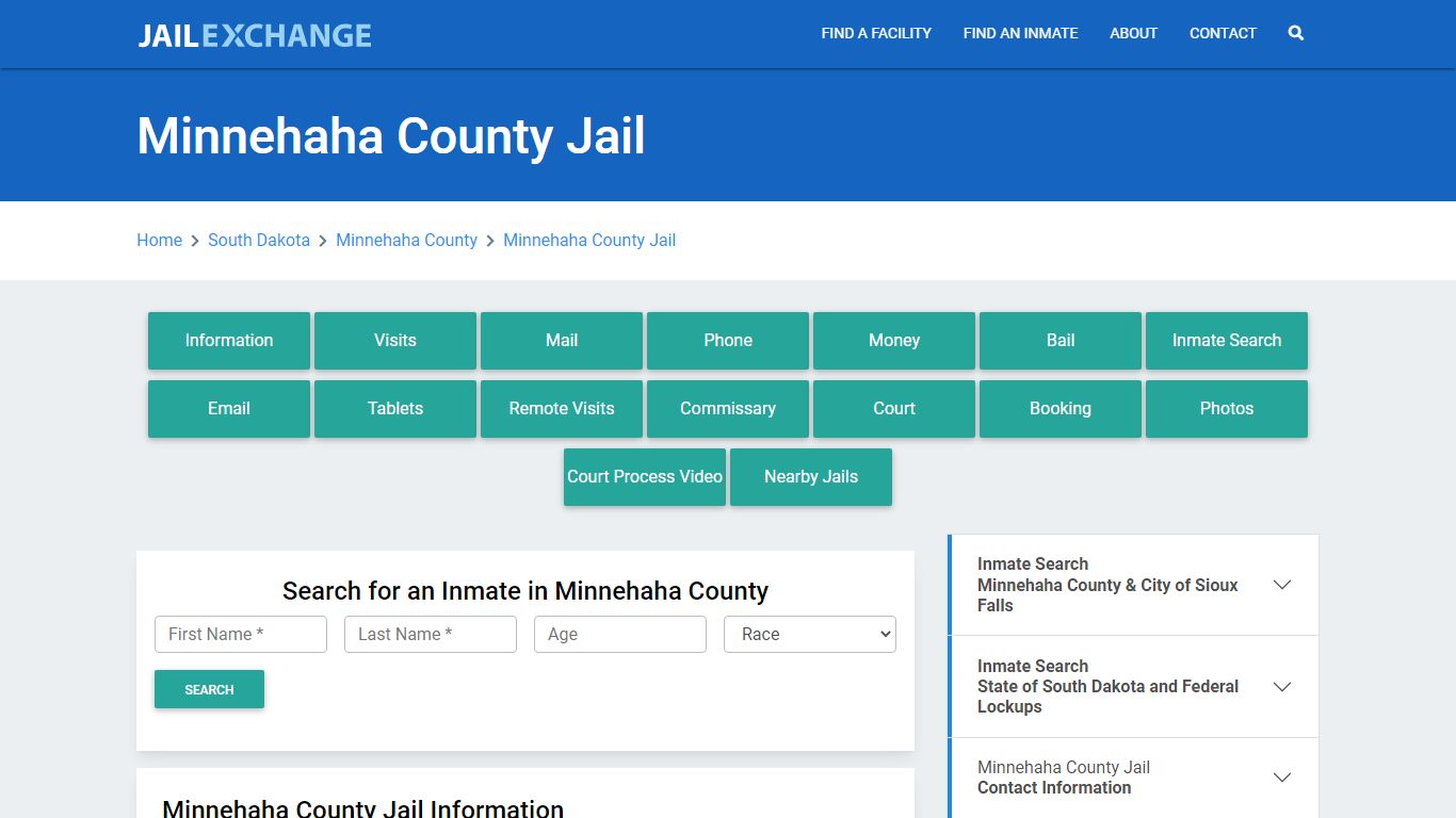 Minnehaha County Jail Roster Lookup, SD, Inmate Search